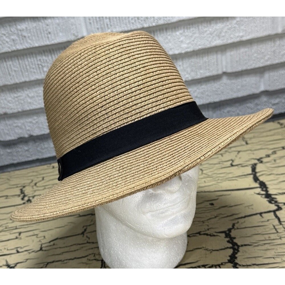 Sunday Afternoons Tweed Woven Havana Summer Sun Hat Beach Size Unisex L/XL Tan
